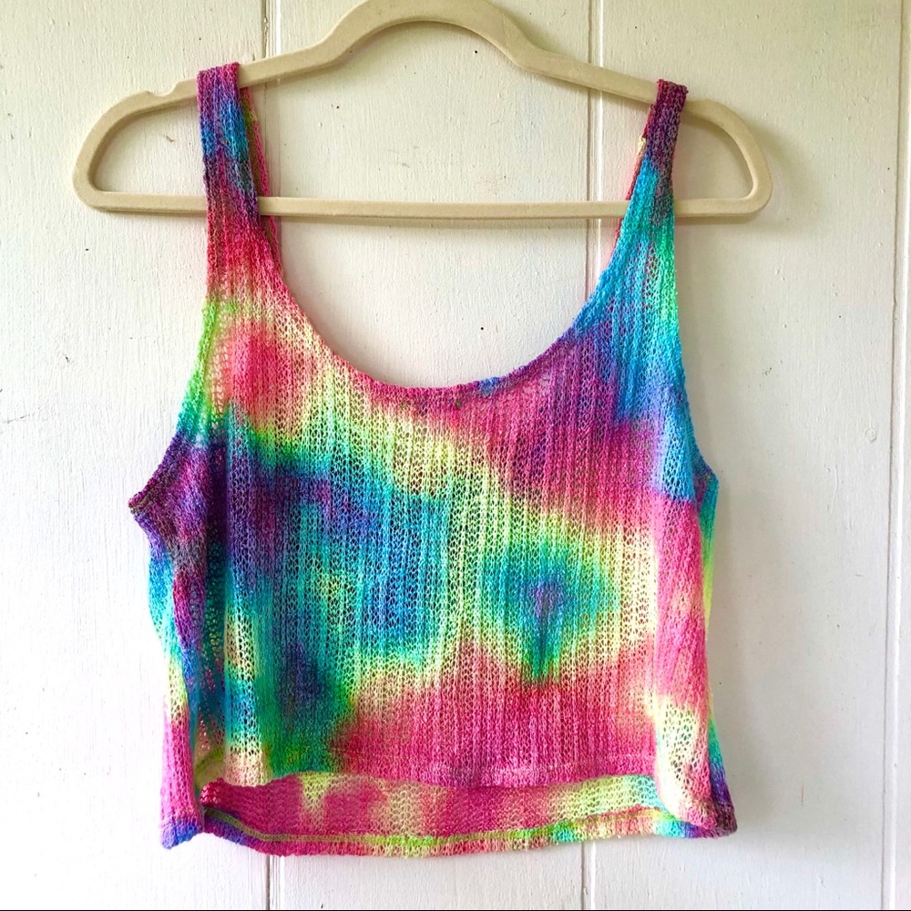 🛍HP🛍 ☮️Grateful Tie Dye Crop Tank ☮️ - Picture 5 of 5